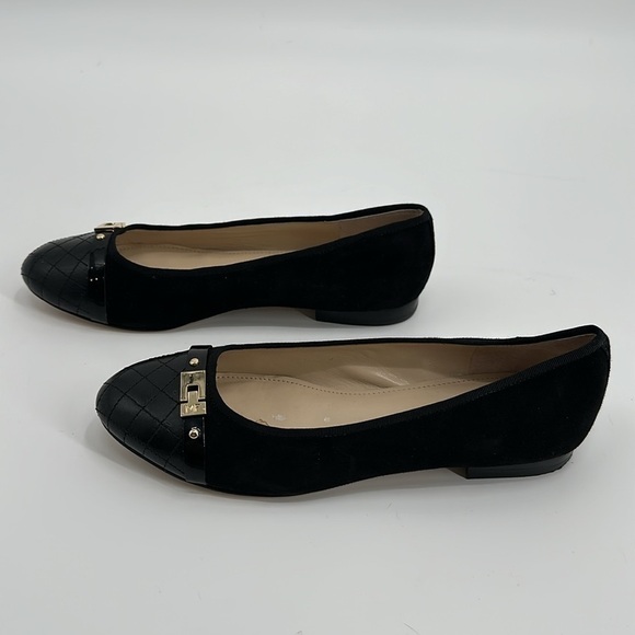 Marc Fisher Black Suede and Leather Buckle Flats Size 8.5 - Picture 5 of 8